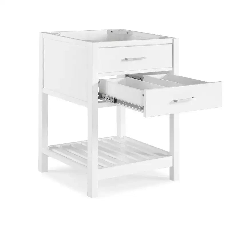 Mobile da bagno Harrison bianco 24" - Supporto in legno massello con ripiano