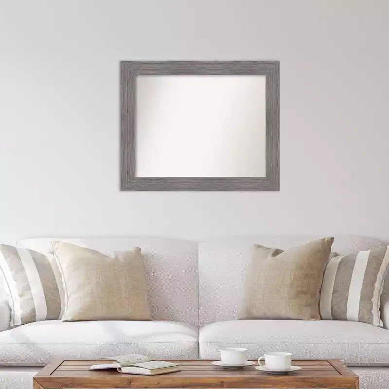 Specchio da parete grigio a righe, non smussato, 34" x 28"