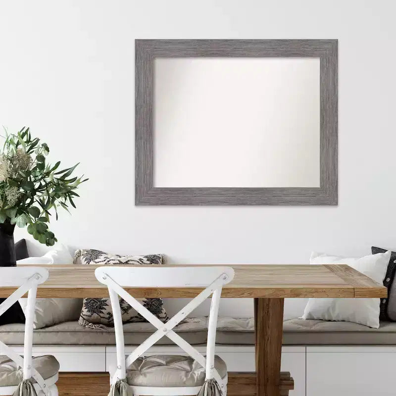 Specchio da parete grigio a righe, non smussato, 34" x 28"