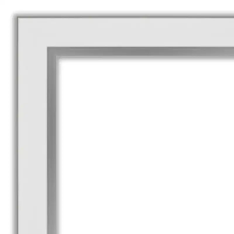 41" x 30" Specchio da bagno stretto da parete in Eva, non bisellato, bianco/argento