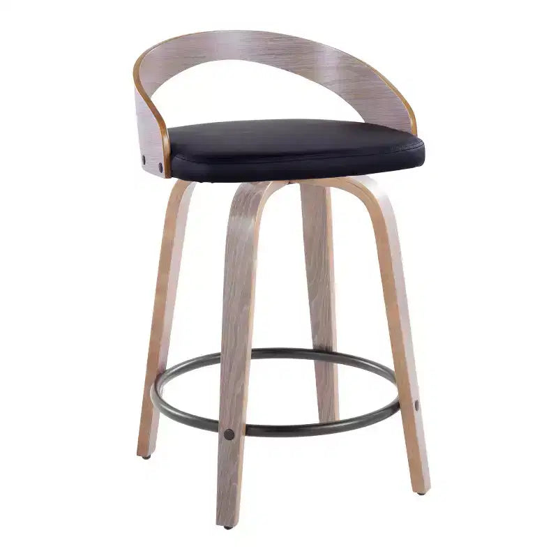 Set di 2 sgabelli da bar girevoli Grotto da 61 cm (altezza bancone) grigio/nero