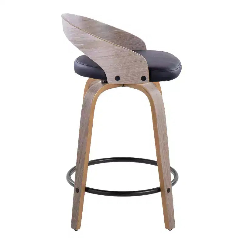 Set di 2 sgabelli da bar girevoli Grotto da 61 cm (altezza bancone) grigio/nero
