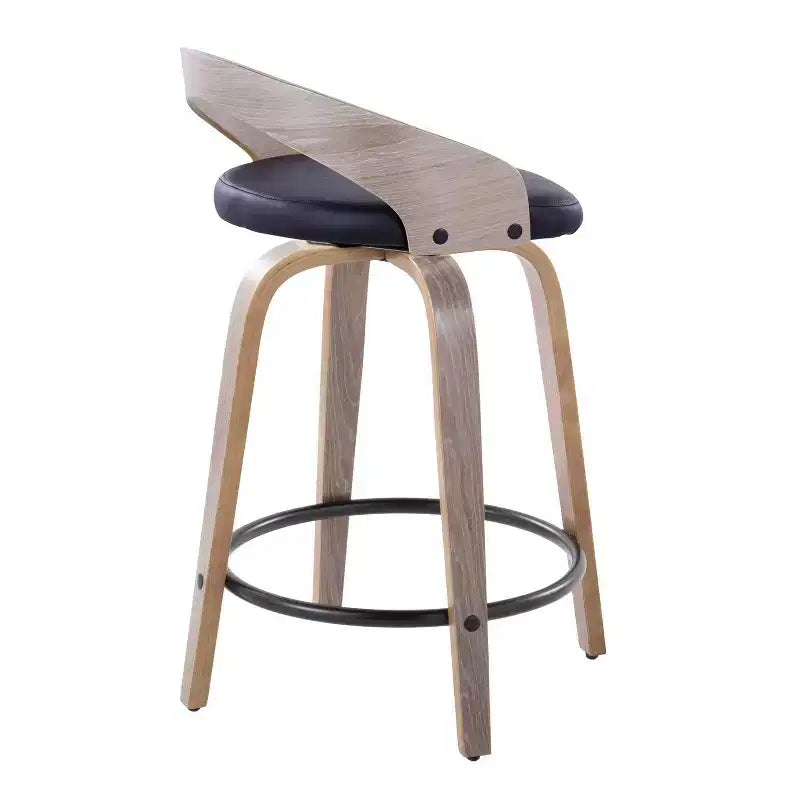 Set di 2 sgabelli da bar girevoli Grotto da 61 cm (altezza bancone) grigio/nero