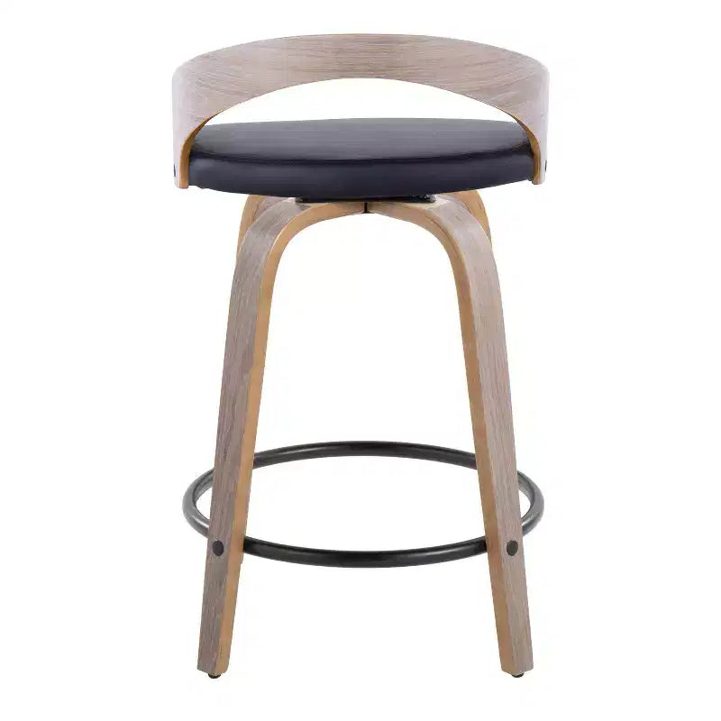 Set di 2 sgabelli da bar girevoli Grotto da 61 cm (altezza bancone) grigio/nero