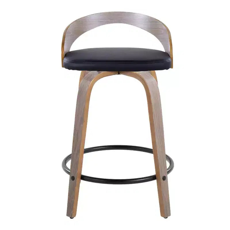 Set di 2 sgabelli da bar girevoli Grotto da 61 cm (altezza bancone) grigio/nero