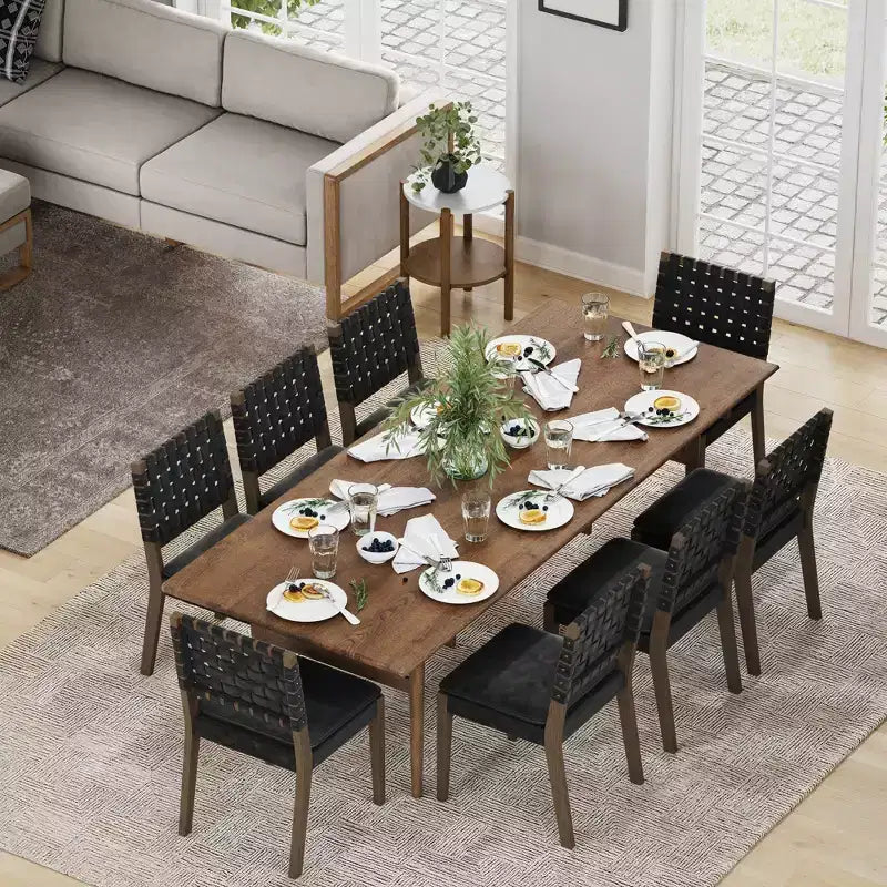 Set di 8 sedie da pranzo Cohen in similpelle, colore nero