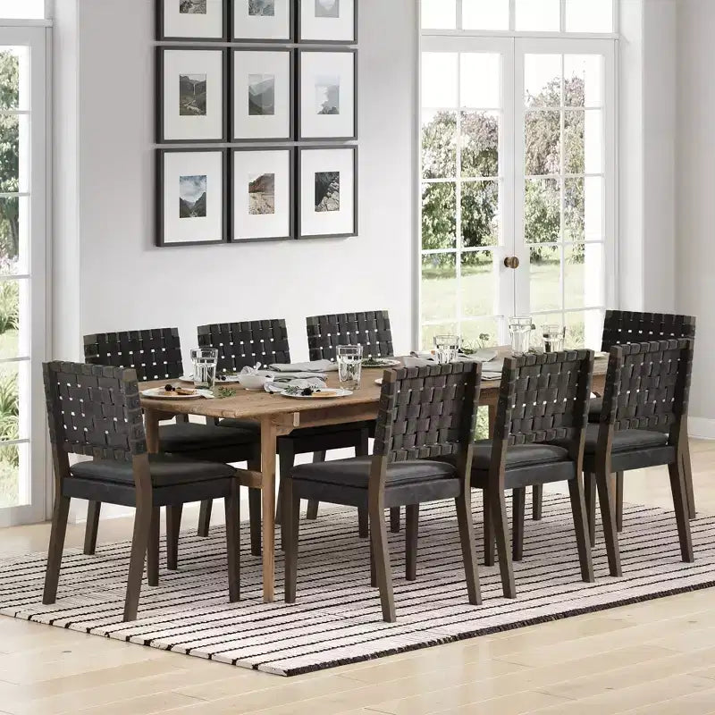 Set di 8 sedie da pranzo Cohen in similpelle, colore nero
