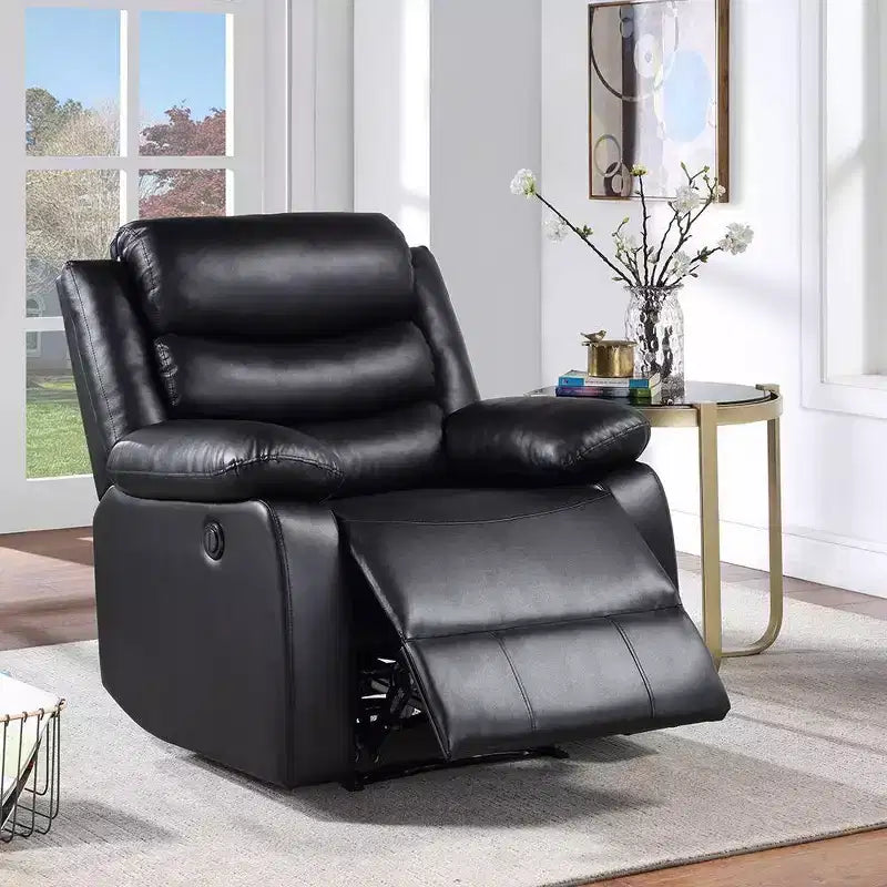 Poltrona reclinabile Eilbra in PU da 39", nera