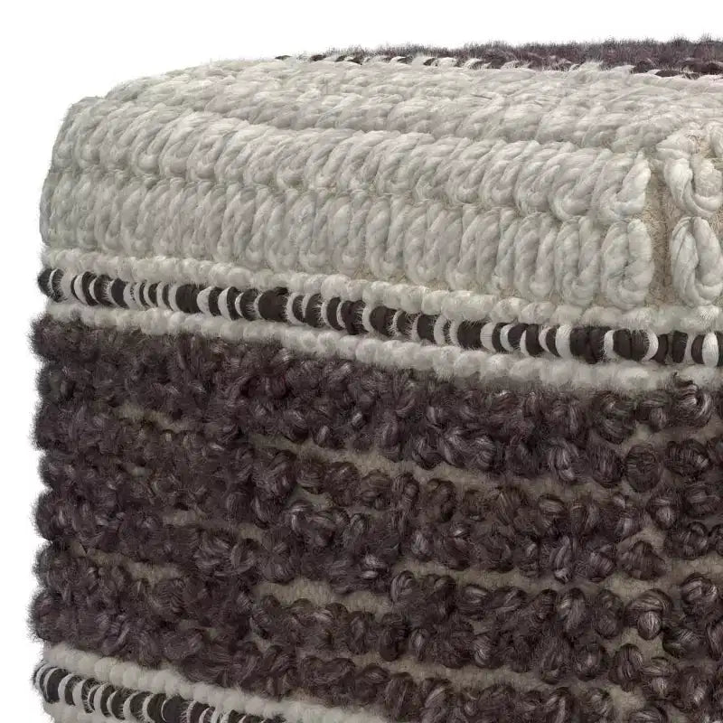 Pouf quadrato Heyfield fucsia/naturale