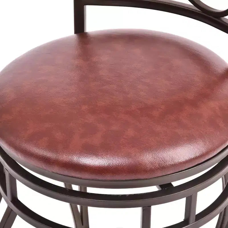 Sgabello da bar girevole vintage con seduta imbottita e schienale alto 30''