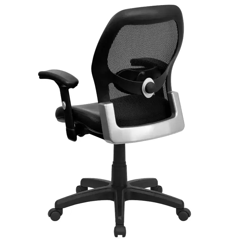 Sedia da ufficio direzionale girevole Mid-Back Super Mesh con braccioli regolabili