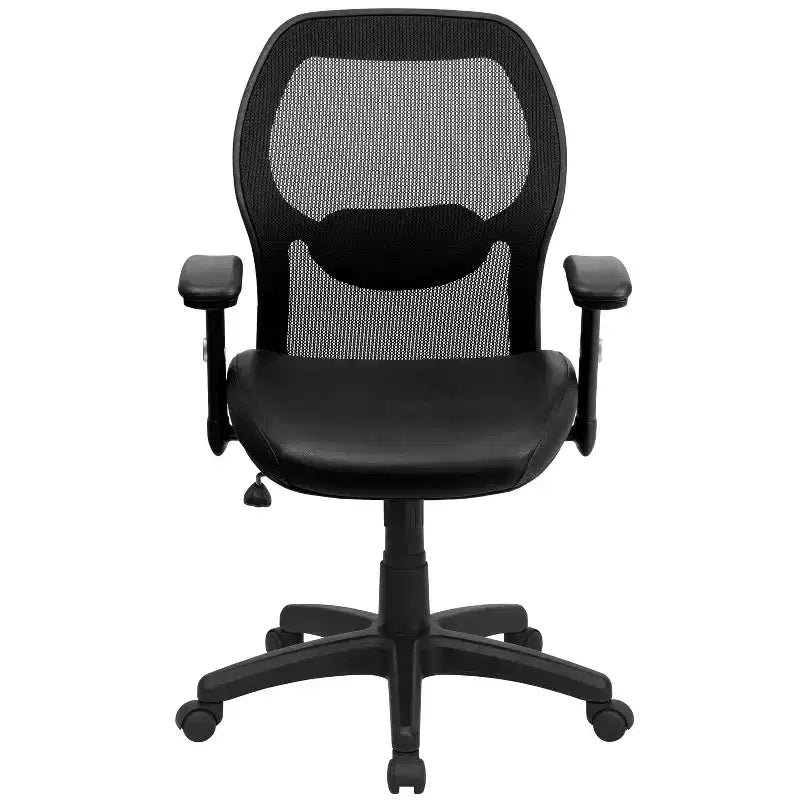Sedia da ufficio direzionale girevole Mid-Back Super Mesh con braccioli regolabili