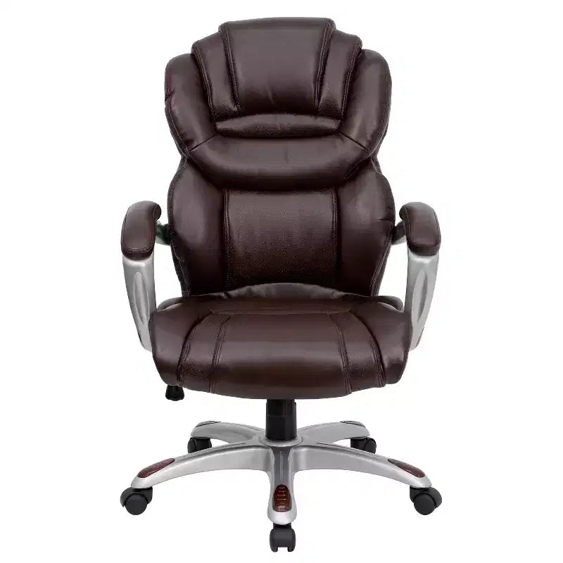 Sedia da ufficio direzionale girevole ergonomica con schienale alto e sedile/schienale multistrato a contrasto