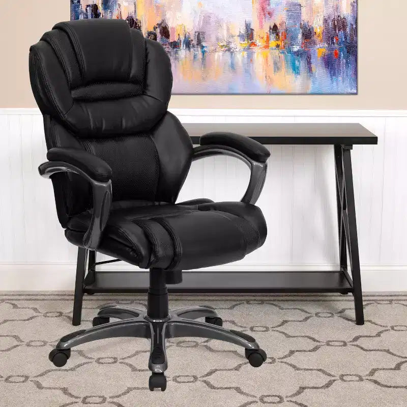 Sedia da ufficio direzionale girevole ergonomica con schienale alto e sedile/schienale multistrato a contrasto
