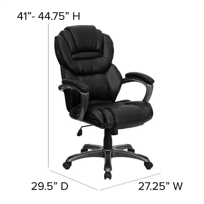 Sedia da ufficio direzionale girevole ergonomica con schienale alto e sedile/schienale multistrato a contrasto