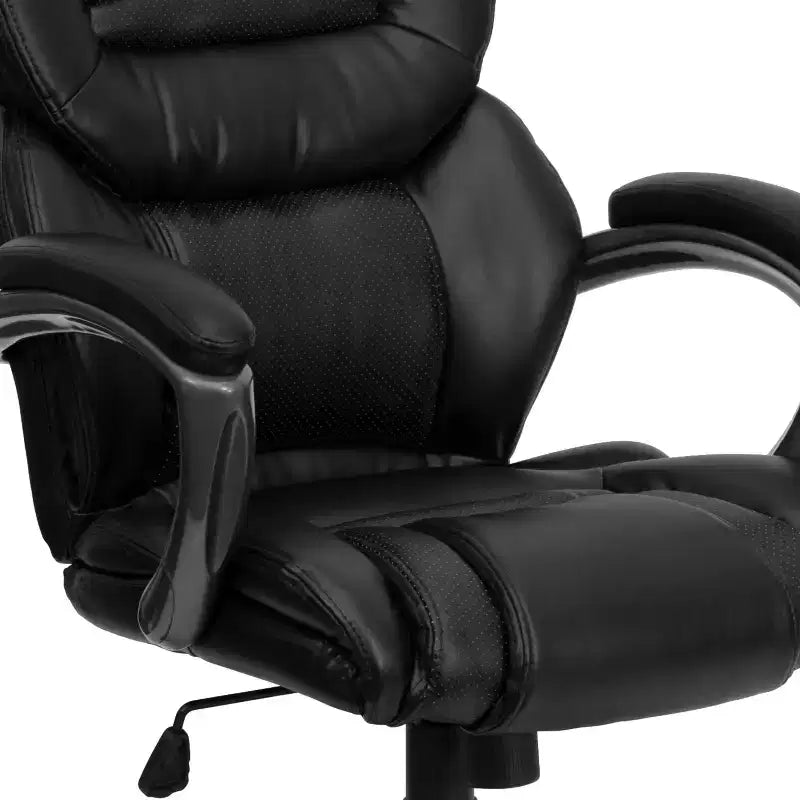 Sedia da ufficio direzionale girevole ergonomica con schienale alto e sedile/schienale multistrato a contrasto