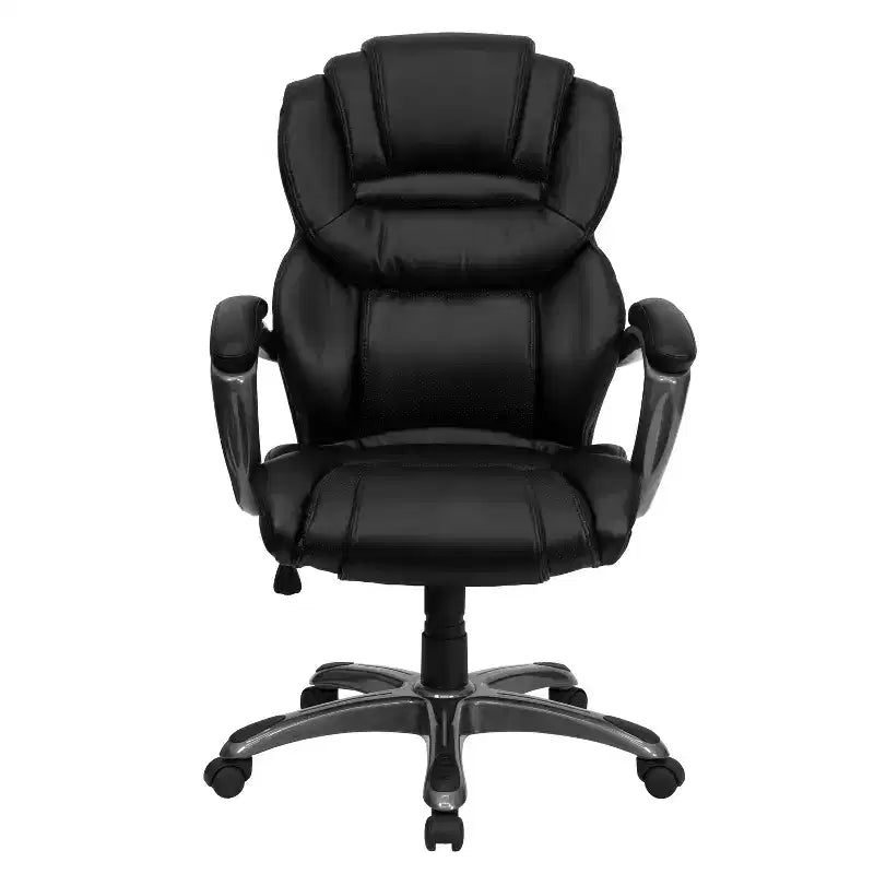 Sedia da ufficio direzionale girevole ergonomica con schienale alto e sedile/schienale multistrato a contrasto