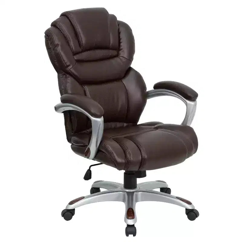 Sedia da ufficio direzionale girevole ergonomica con schienale alto e sedile/schienale multistrato a contrasto