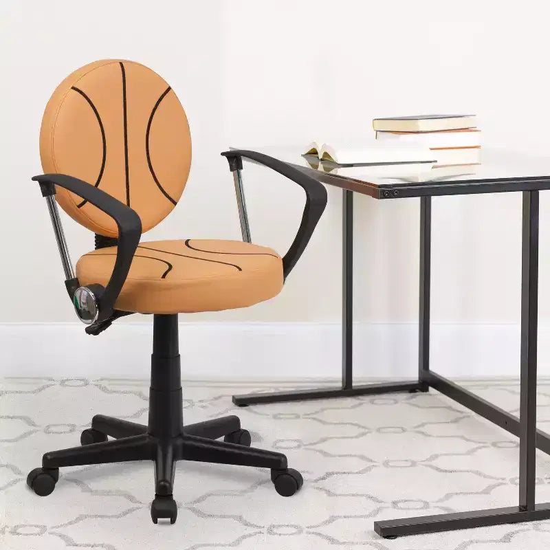 Sedia da ufficio sportiva girevole con braccioli