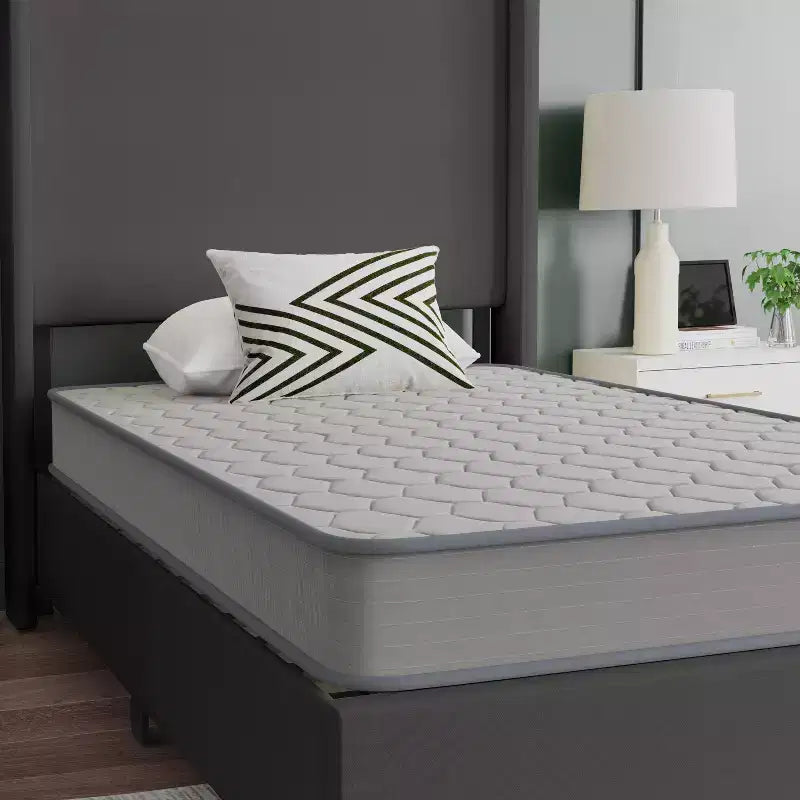 Materasso ibrido a molle insacchettate Medium Firm Premium Comfort in scatola con piano in tessuto a maglia e schiuma certificata CertiPUR-US