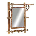 15 x 20 Bathroom Wall Rack with Hooks and Rectangular Mirror - Olivia & May