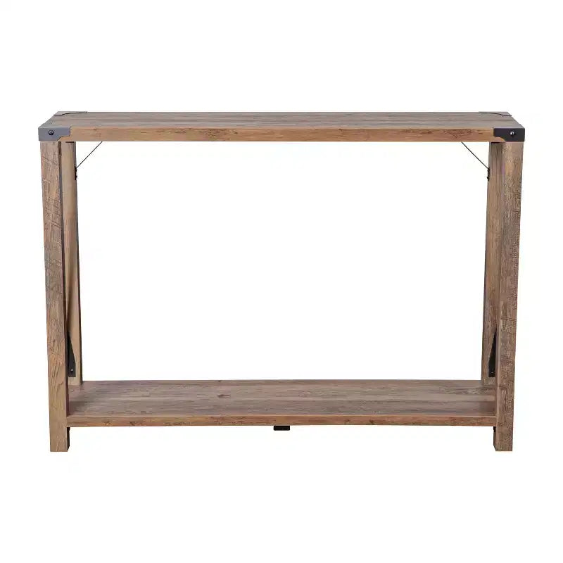Consolle in legno ingegnerizzato Modern Farmhouse e dettagli in acciaio verniciato a polvere
