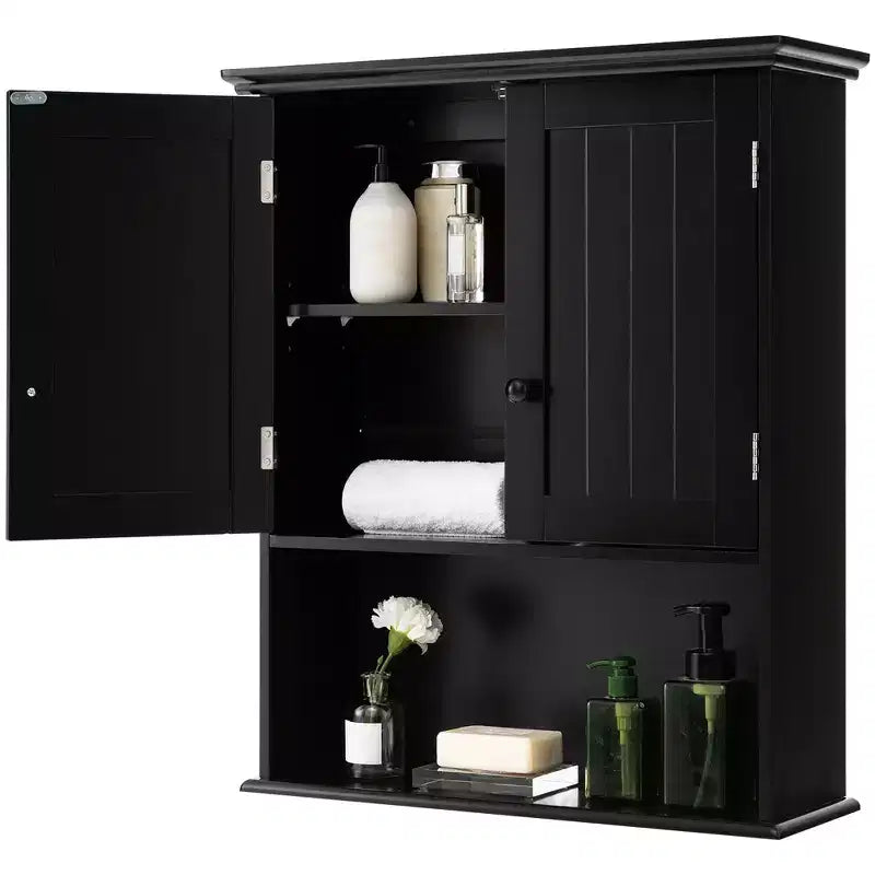 Armadietto da bagno a parete mobiletto per medicinali in legno organizer contenitore