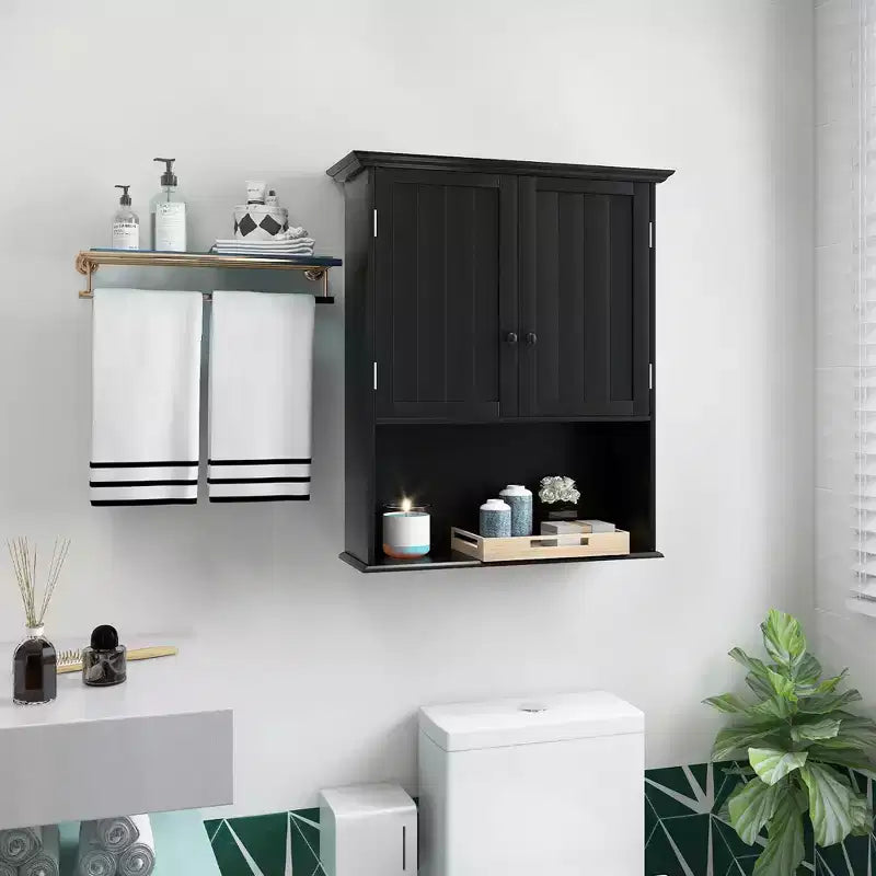 Armadietto da bagno a parete mobiletto per medicinali in legno organizer contenitore