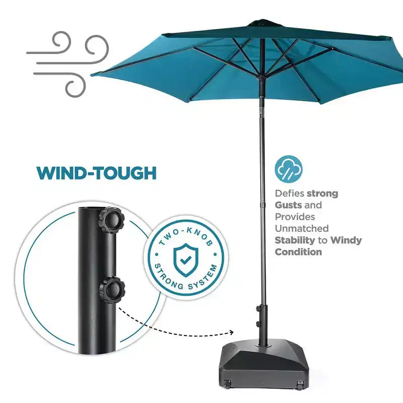 Maple99 Base per ombrellone riempibile, resistente e mobile per patio, bordo piscina, giardino - Capacità 55 kg, nero