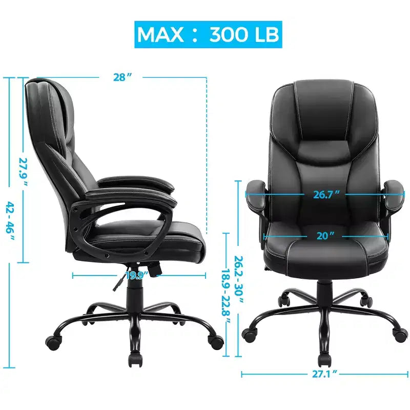 Sedia da ufficio direzionale in similpelle con schienale alto ergonomico