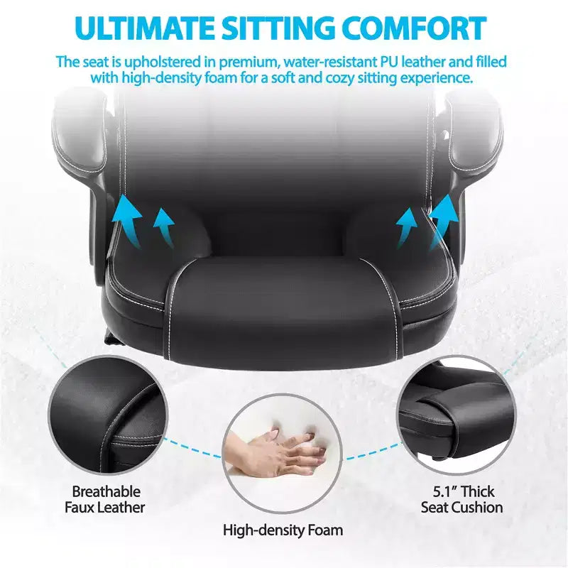 Sedia da ufficio direzionale in similpelle con schienale alto ergonomico