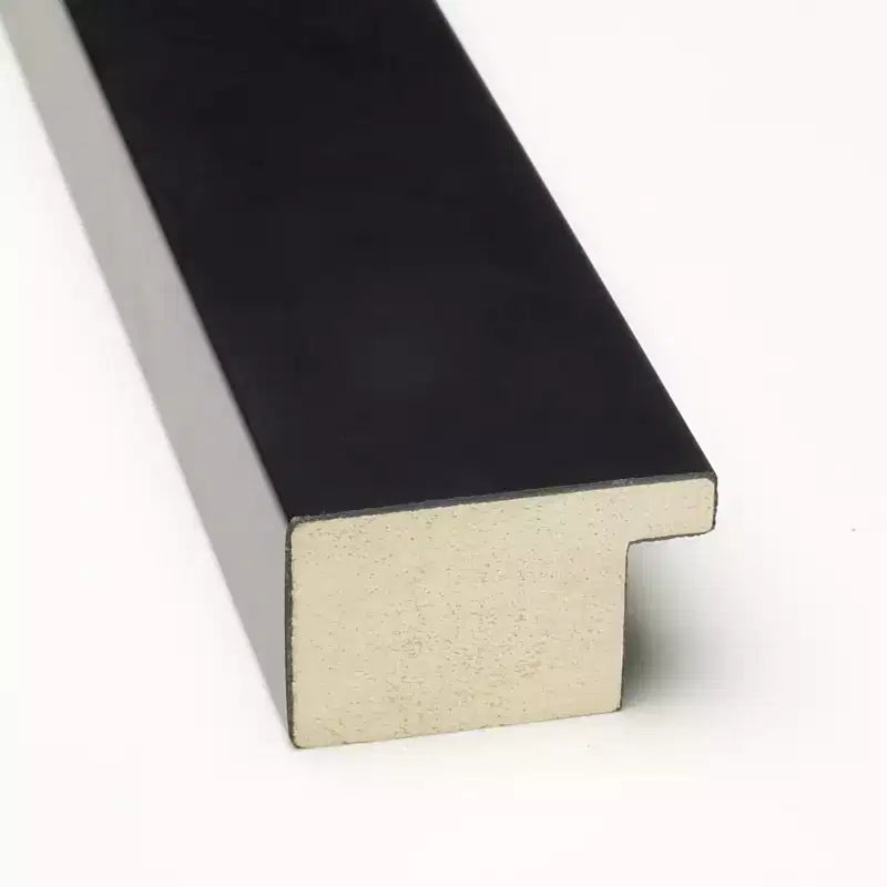 Specchio da Parete per Bagno in Legno Nero Mezzanotte Non Smussato
