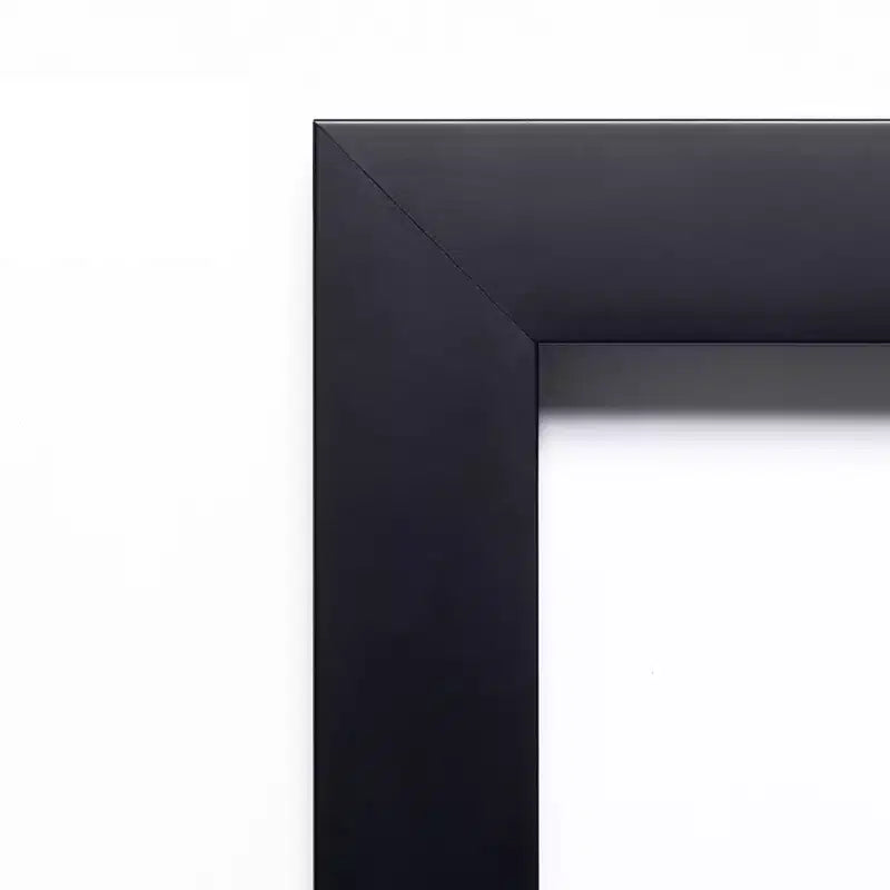 Specchio da Parete per Bagno in Legno Nero Mezzanotte Non Smussato