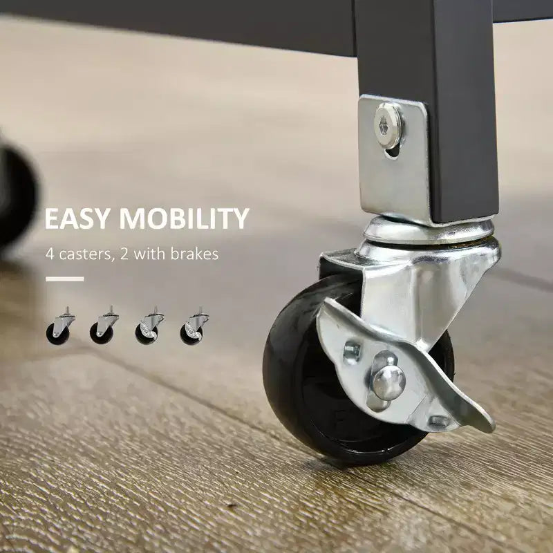 Carrello da cucina multiuso, isola di stoccaggio su ruote per cucina con ripiano, scaffali, cassetto e armadietto