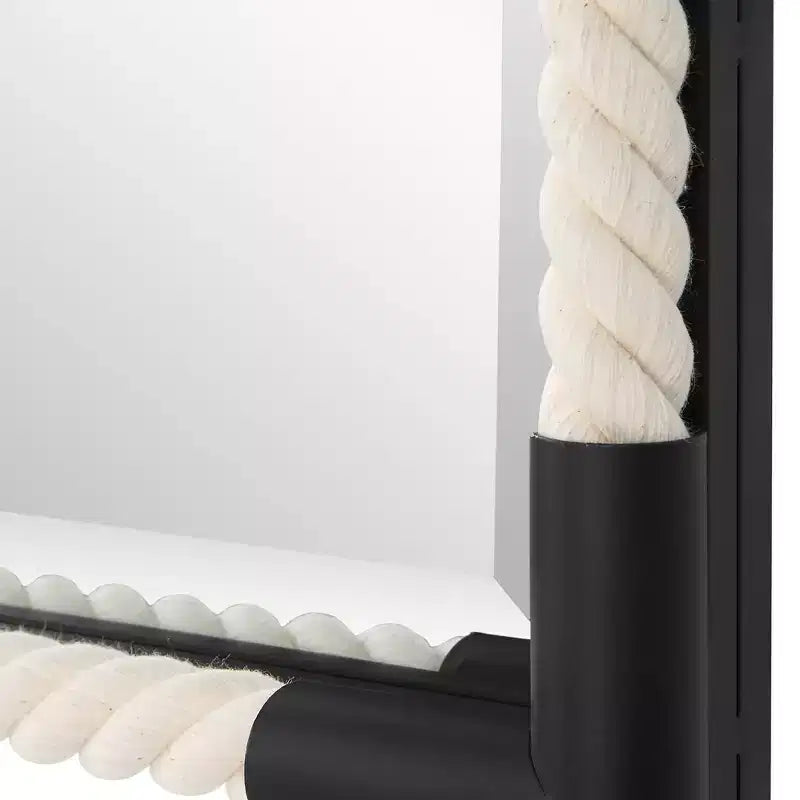 Specchio da parete Marina White Rope e Black 23 3/4 x 35 1/2