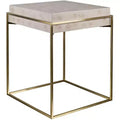Uttermost Inda 19 Wide Brass and Ivory Square Accent Table