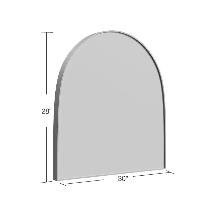 Specchio da parete ad arco con cornice in metallo, specchio da bagno per vanità