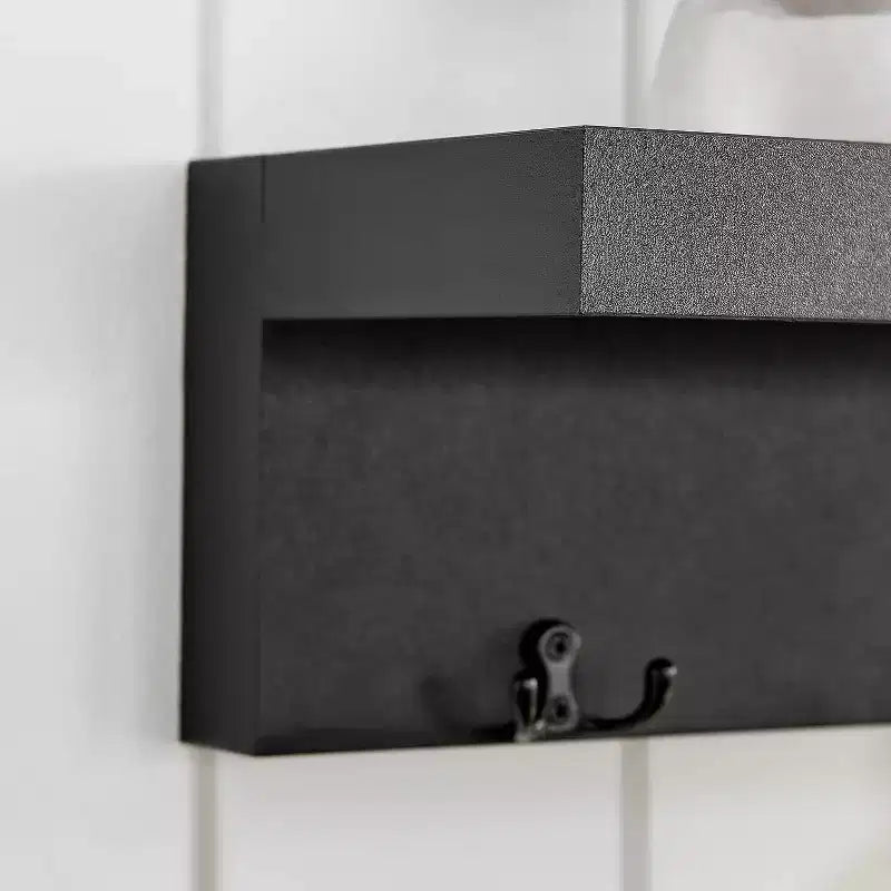 Appendiabiti da ingresso a parete 25,6 x 5,75 con mensola decorativa e ganci