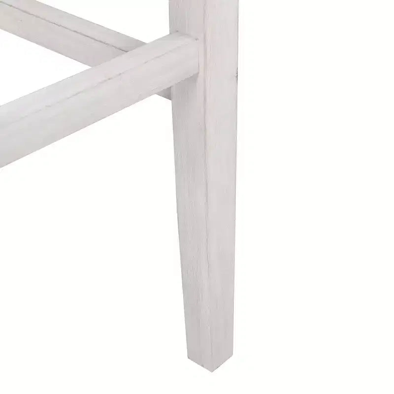 Sgabello da bar senza schienale a sella imbottito da 29 pollici, bianco anticato/beige
