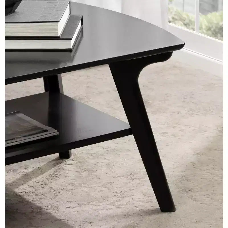 Louen Tavolino da caffè in legno, 48x24x18, Nero