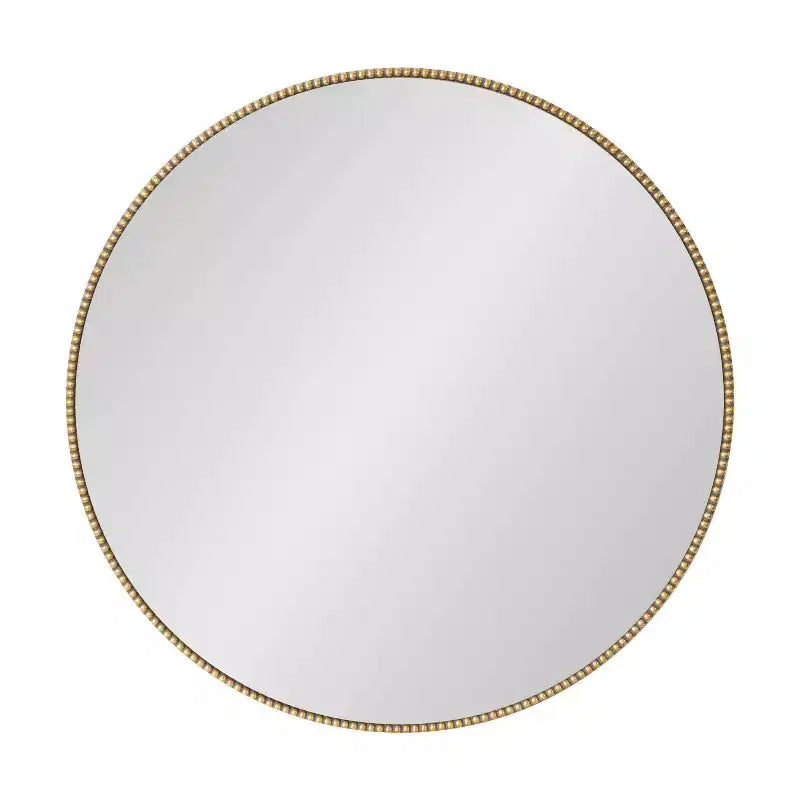 Specchio da parete decorativo Gwendolyn con perline rotonde oro