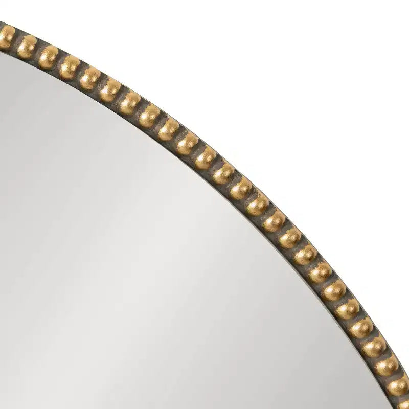 Specchio da parete decorativo Gwendolyn con perline rotonde oro