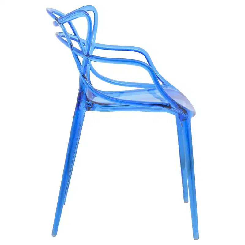 Milan - Set di 4 sedie da pranzo moderne in acrilico con elegante design in filo metallico e gambe in metallo, sedie durevoli impilabili e leggere per sala da pranzo