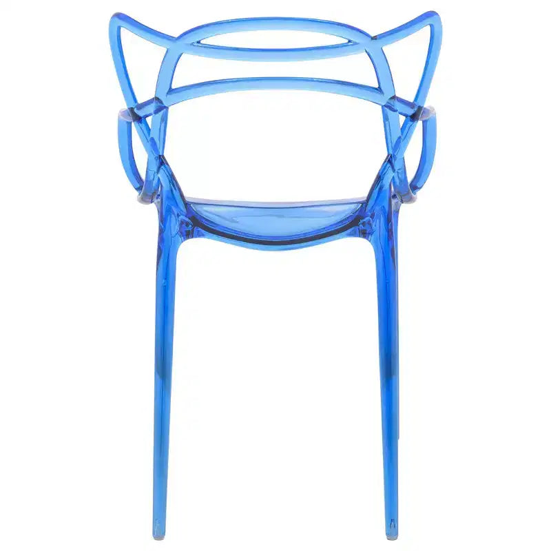 Milan - Set di 4 sedie da pranzo moderne in acrilico con elegante design in filo metallico e gambe in metallo, sedie durevoli impilabili e leggere per sala da pranzo